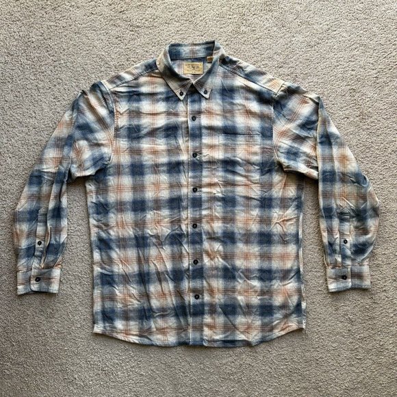 Red Head Ranch Shirt Mens Large Button Down Tartan Plaid Flannel Long Sleeve - Picture 1 of 11